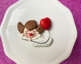 It clown, it, pennywise, Bow Clay center, clay charm, Clay bow center, polymer clay center, character clay