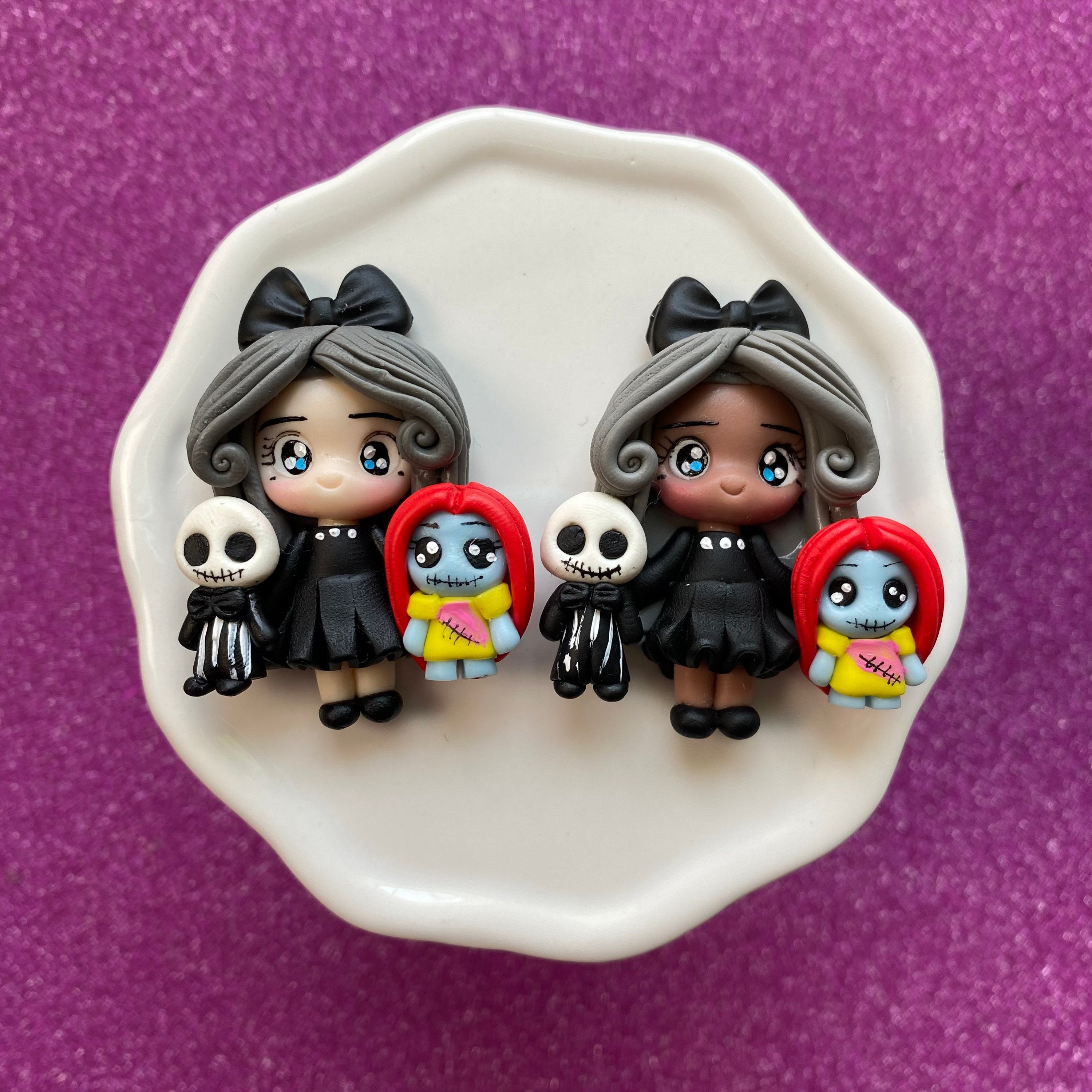 Jack, sally, nightmare, Choose One, jack and sally girl, Bow Clay cen…