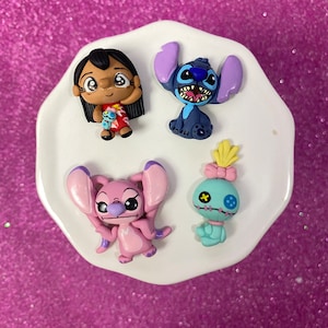 Hawaiian Lilo, Bow Clay center, clay charm, Clay bow center, princess clay, polymer clay center, lilo, stitch, Style E