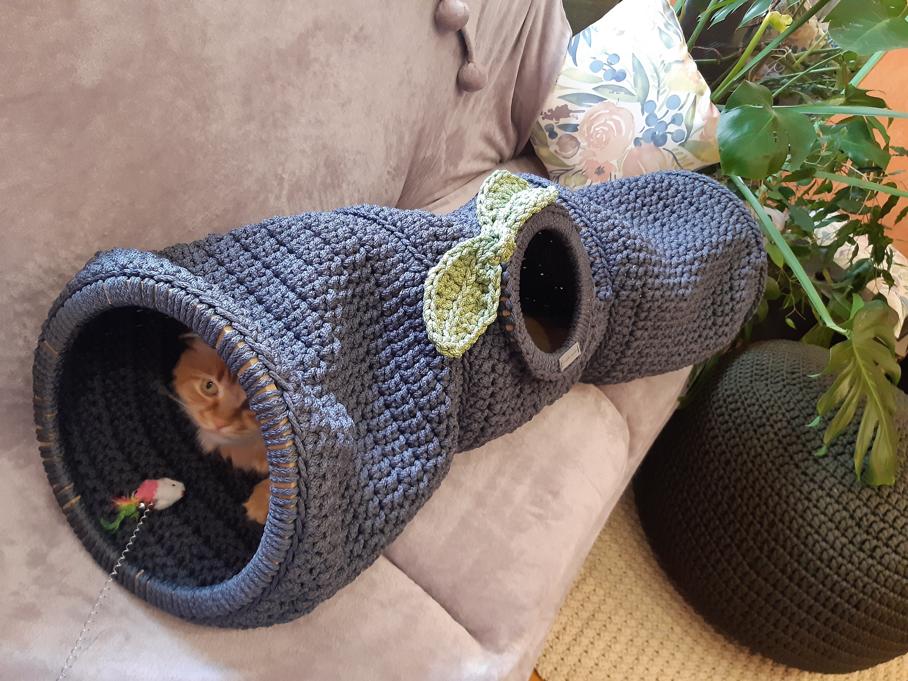 Crochet Marengo Cat Tunnel Ferret Tunnel Cat Cave Cat Bed Etsy
