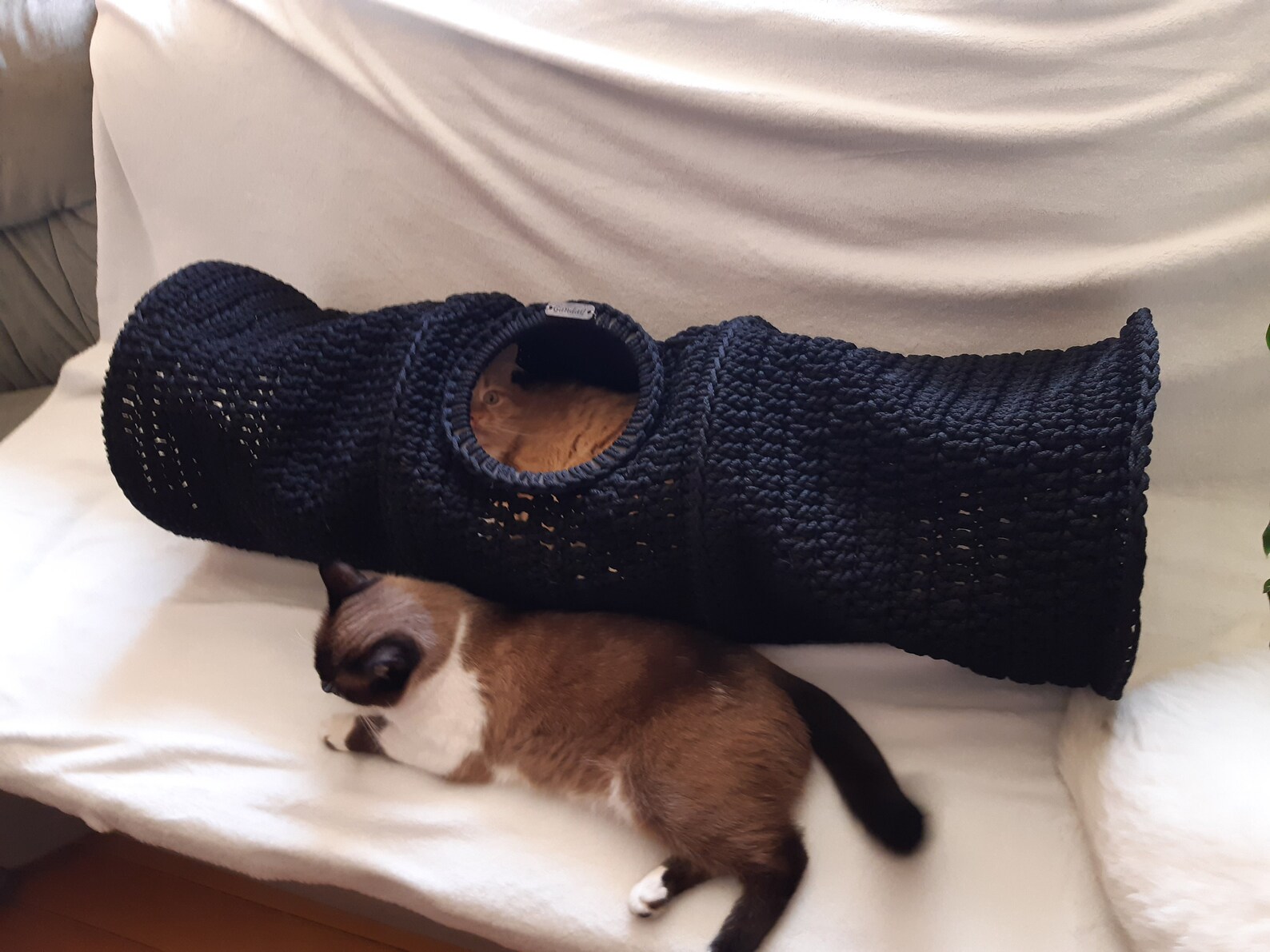 Pattern Crochet cat tunnel PDF tutorial with photo in Eng and Etsy