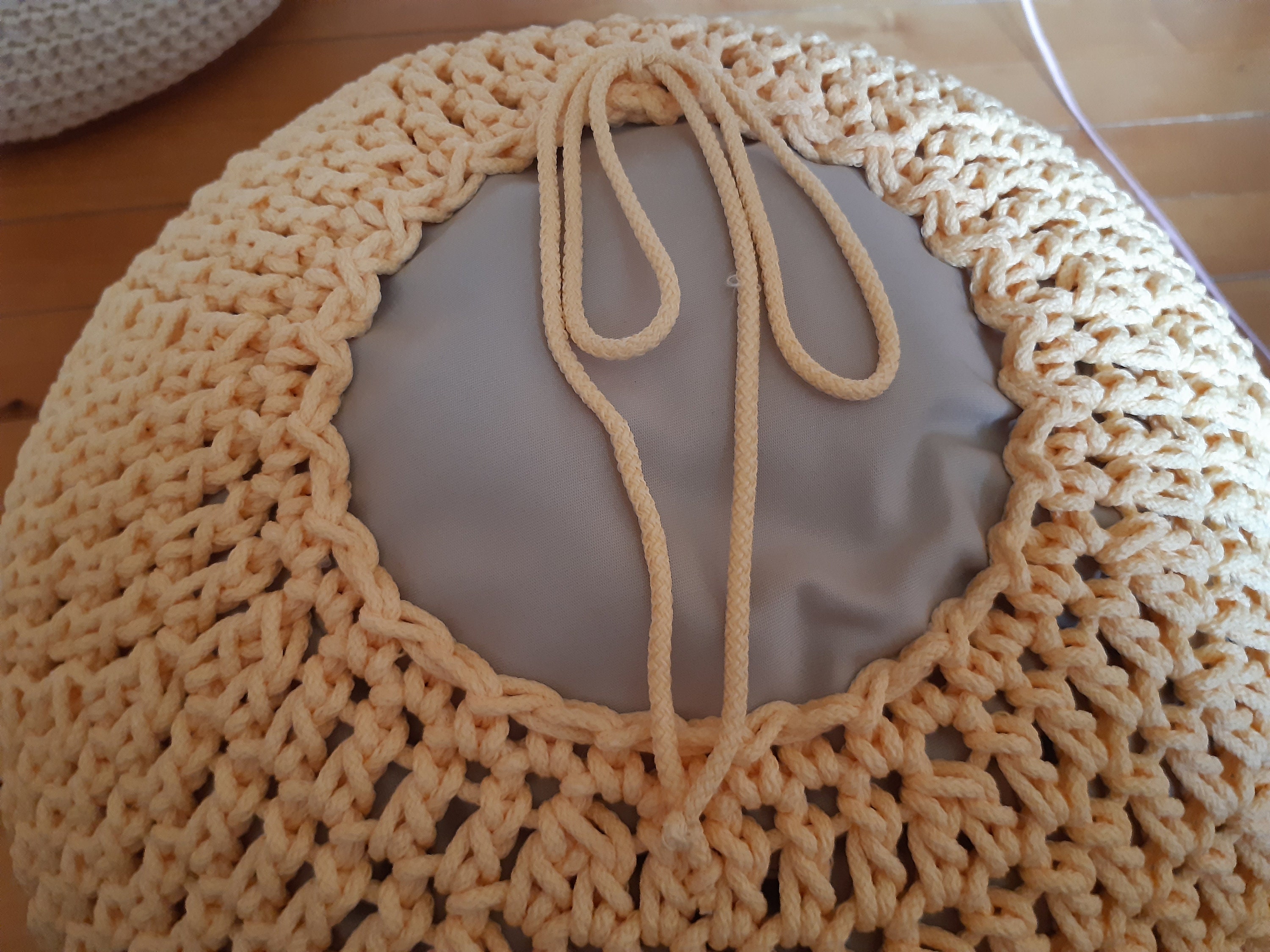 Crochet Pouf Ottoman Pattern PDF With Photo Crochet Home Decor Etsy