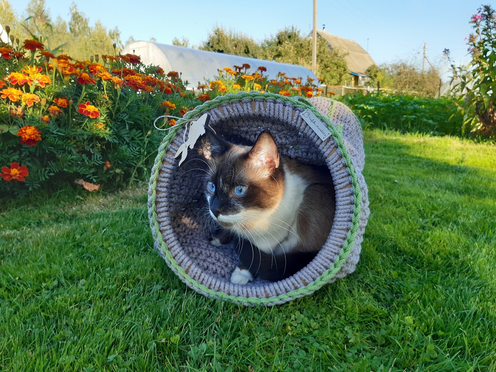 Pattern Crochet cat tunnel PDF tutorial with photo in Eng and Etsy