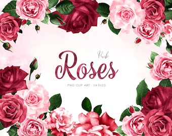 Pink Flower Clipart Etsy