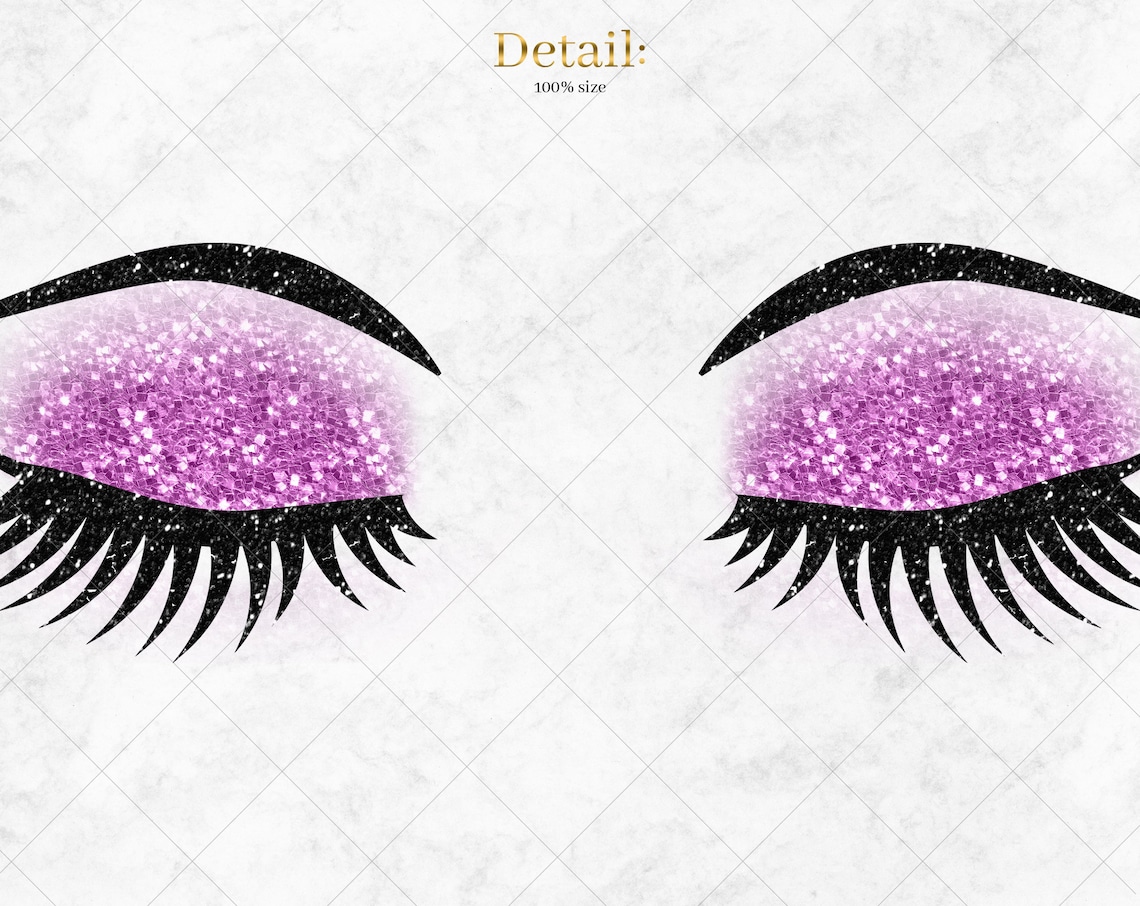24 Eyes Clipart Glitter Eyelashes Clip Art Glam Clipart Etsy