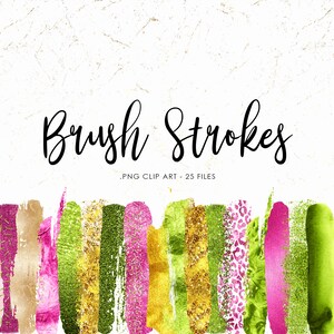 Download Winter Brush Strokes Clipart Blue Metallic Strokes Png Clip Etsy