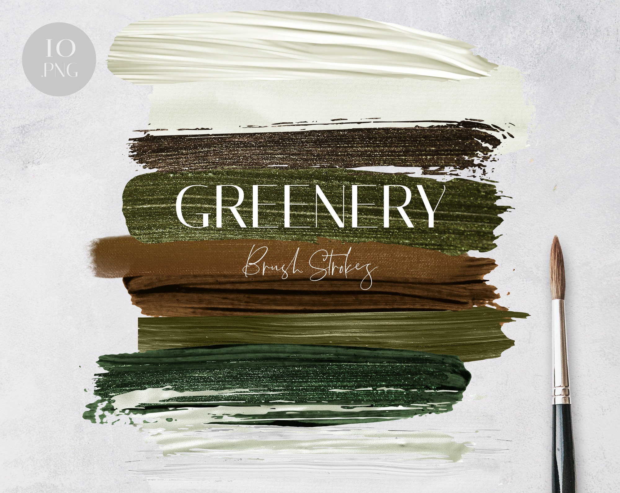 Download 10 Greenery Brush Stroke Clipart Green Splash Clip Art Paint Etsy