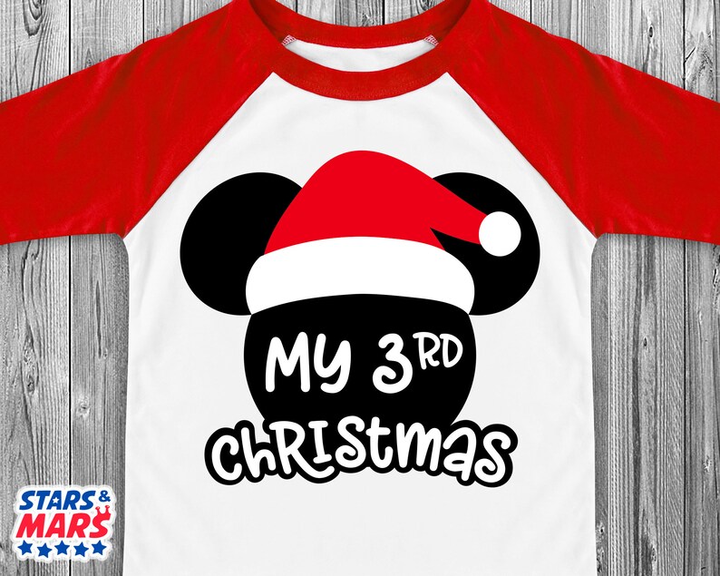 Download My 3rd Christmas Svg Mickey Mouse Head Santa's Hat Svg | Etsy