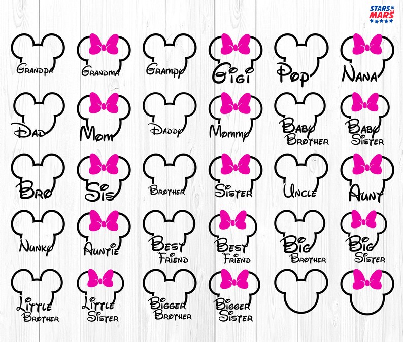 Download Disney Family Bundle Svg Mickey Minnie Mouse Outline with ...