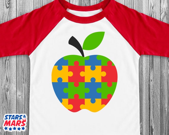 Autism Svg Autism Puzzle Apple Svg Cut File Autism Shirt Etsy