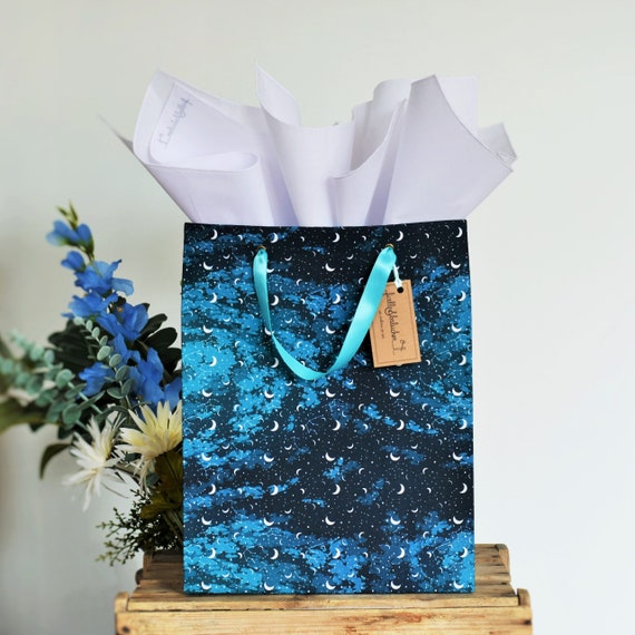 Grand Sac Cadeau Réutilisable En Tissu Constellations 