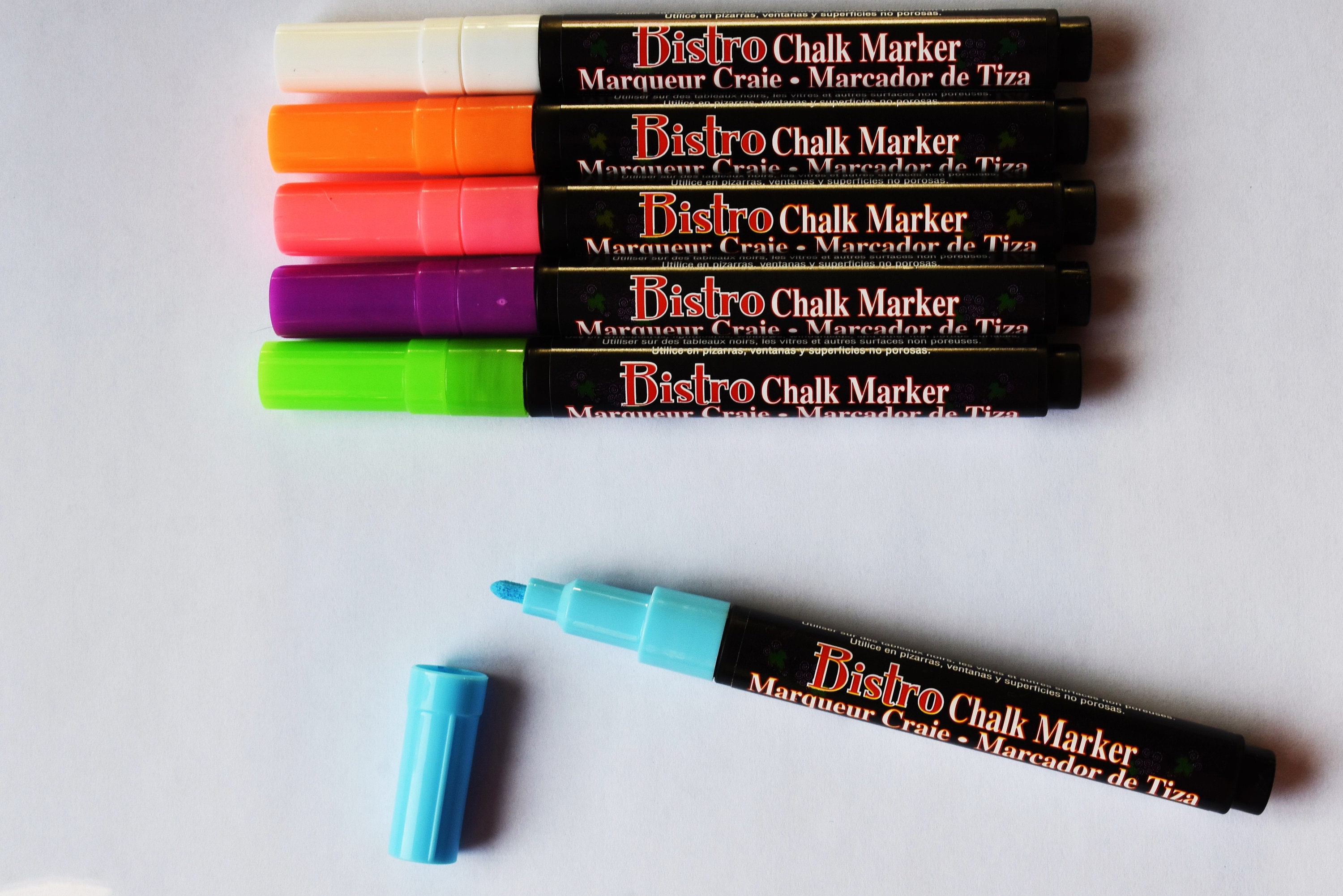 8 Pack Chalk Marker Pen Dry Erase Markers 6mm Reversible Bullet & Chisel  Tip Fluorescent Markers Highlighters for LED Menu Board Bistro Board AD  Drawing POP Art Glass Window Blackboard WhiteBoard 