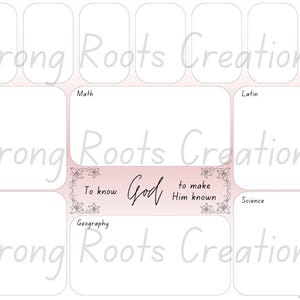 Foundations Tutor Board - Floral - 6 Boxes - Timeline Card Slots