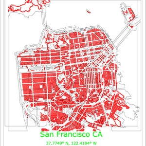 City of San Francisco CA Laser  glow forge Cut Files, Instant Download, PDF, SVG