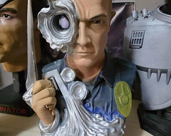 Terminator T1000 head bust figurine display 80s movie cult classic memorabilia statue