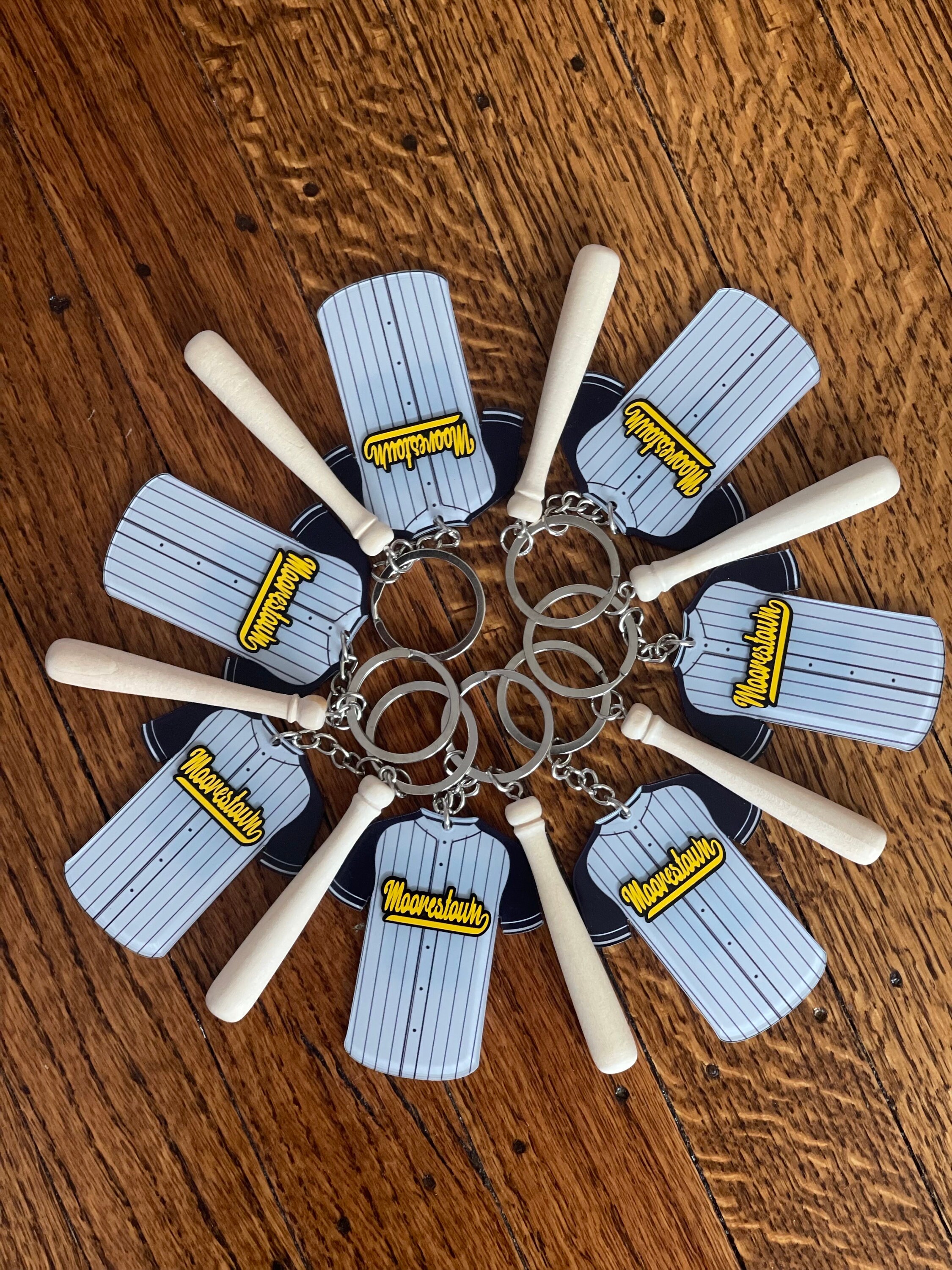 Baseball keychain/baseball bag tag
