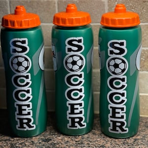 Personalized Soccer Bottle/Soccer water bottle/soccer squeeze bottle
