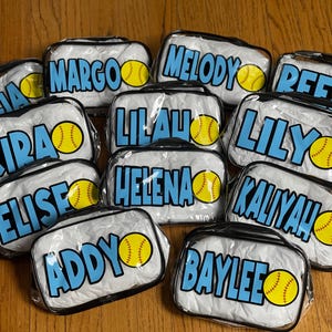 Girls softball team gift/girls softball swag bag/girls softball snack bag