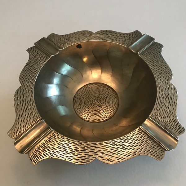 Vintage Footed Brass Ashtray