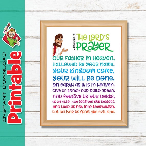The Lords Prayer Sunday School Decor Sunday School Wall Art Etsy
