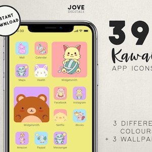 Kawaii iOS 14 App Icons | iPhone App Icons | Cute iPhone App Icons | iOS 14 Icons Pack | iPhone Wallpapers
