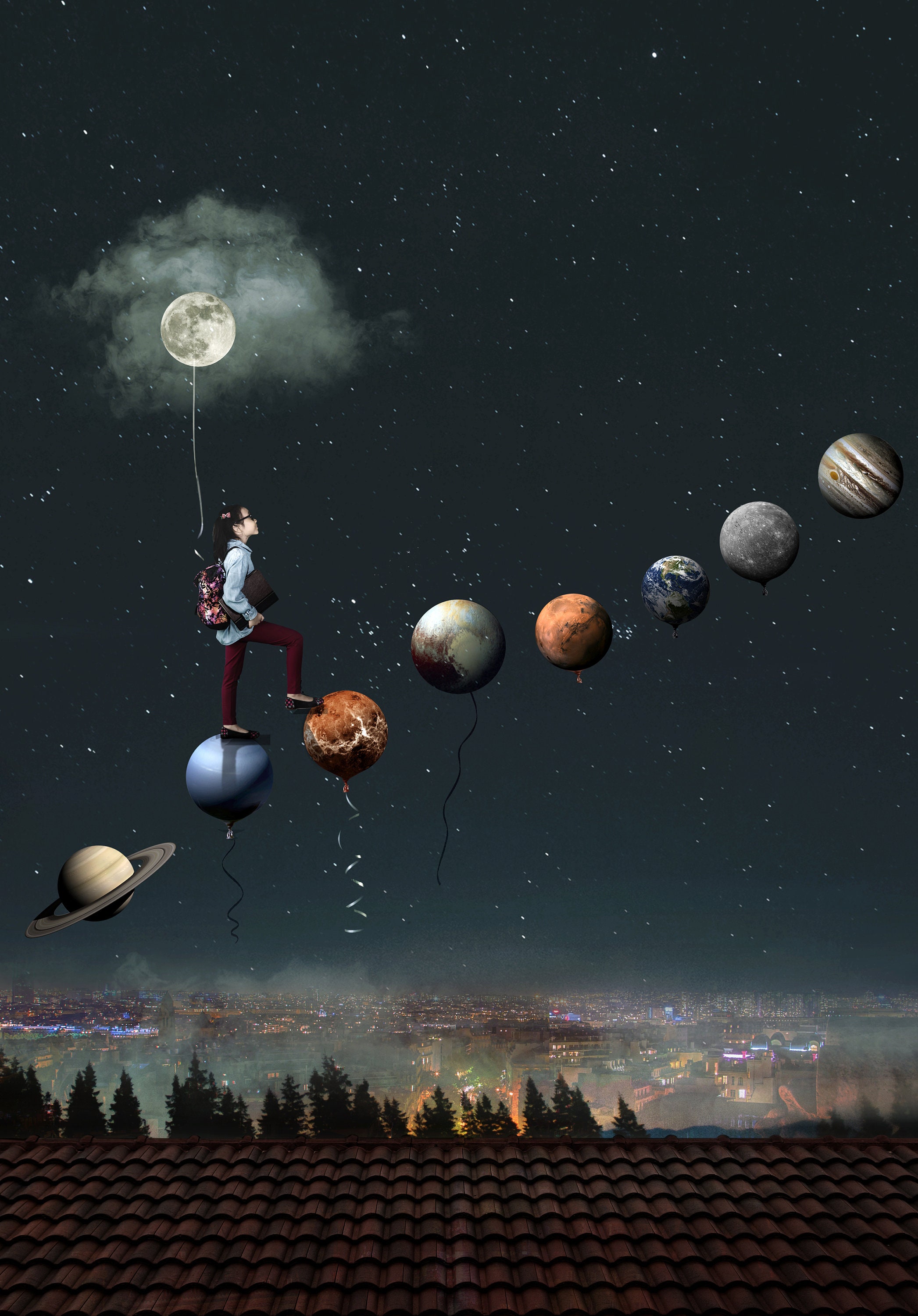 Art Print Photography Magic Wall Art Décor Anniversaire Cadeau Idée Surréaliste Art Planets Space Na