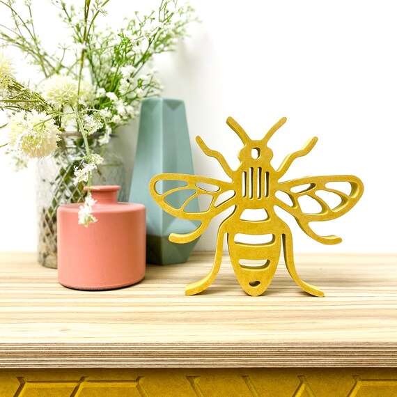 Yellow Manchester Bee Wall Art/sign/home Accessory Mini Etsy