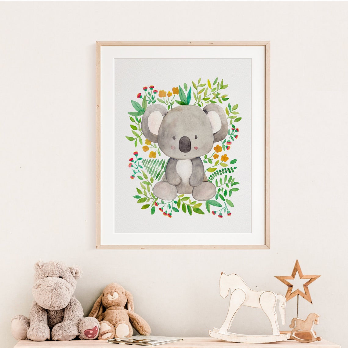 Koala Nursery Decor Kids Wall Art Australian Animals Baby Etsy