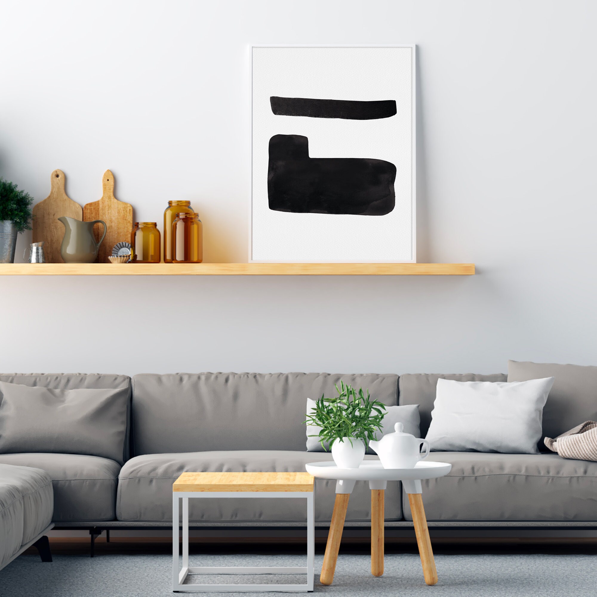 Set of 4 Black & White Art Prints, Gallery Wall Set, Minimalist Room ...
