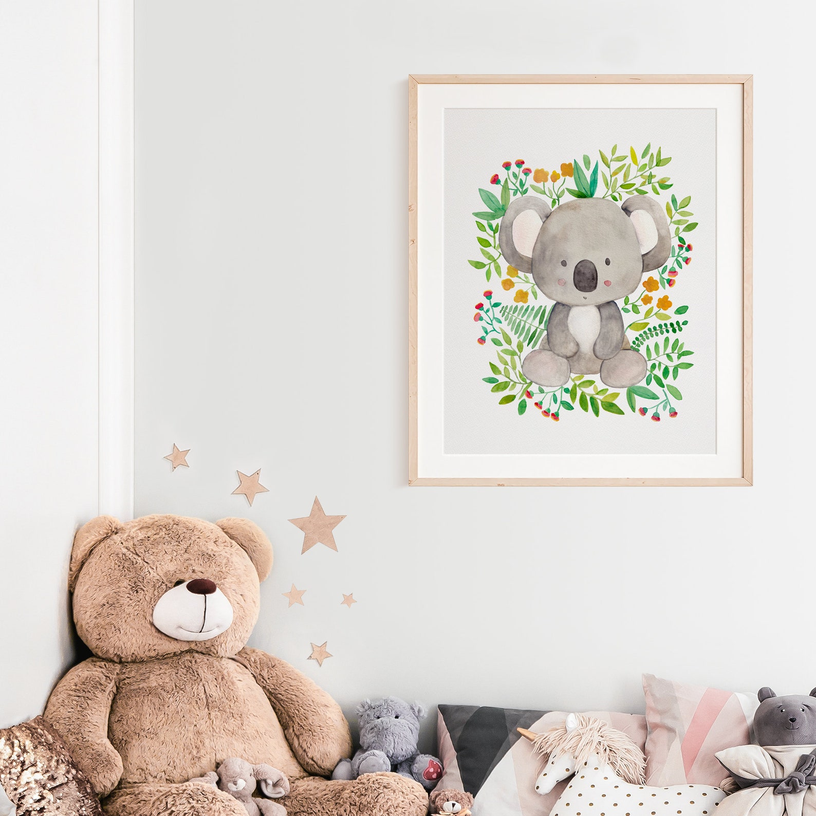 Koala Nursery Decor Kids Wall Art Australian Animals Baby Etsy