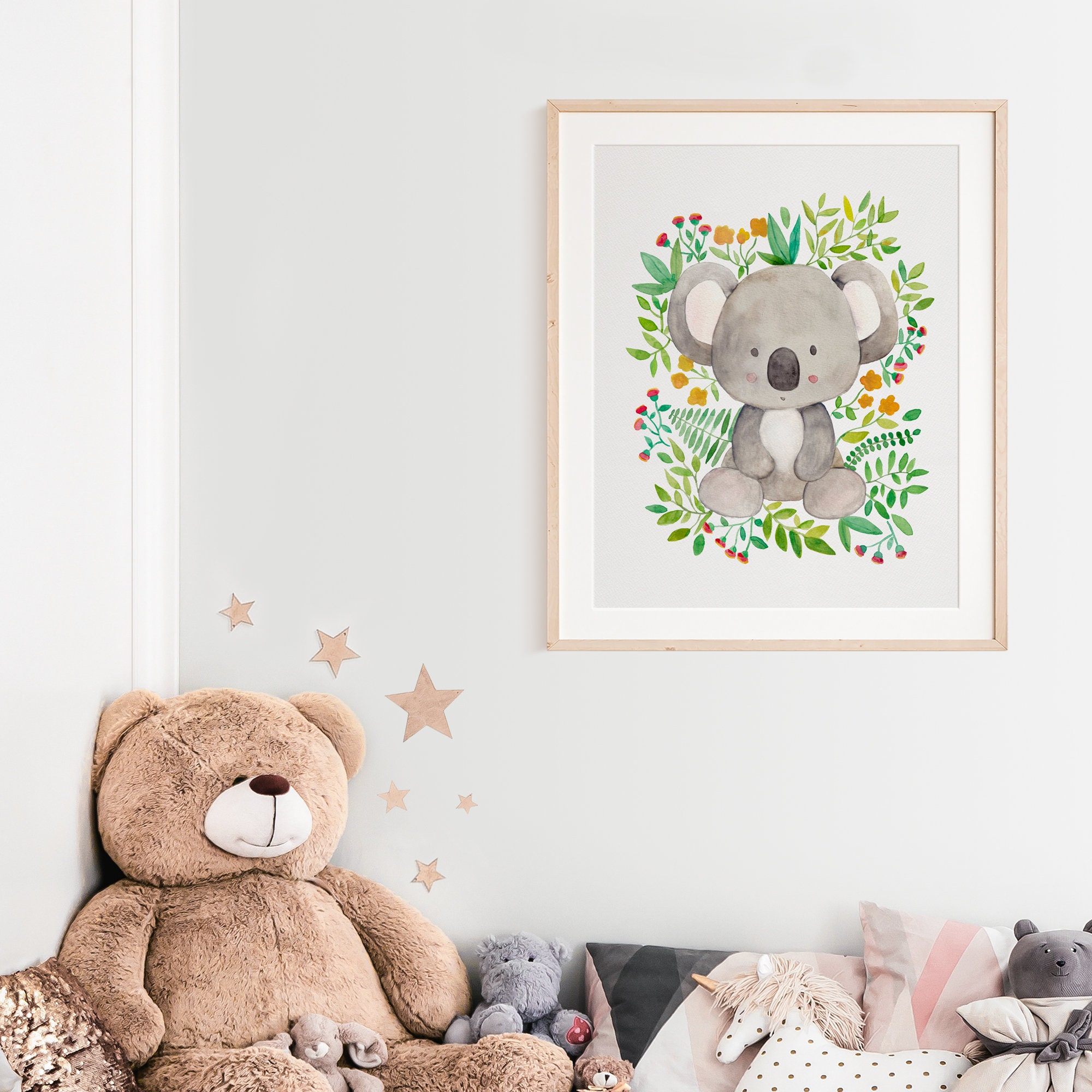 Koala Nursery Decor Kids Wall Art Australian Animals Baby Etsy