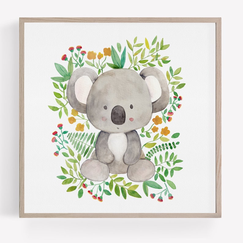 Koala Nursery Decor Kids Wall Art Australian Animals Baby Etsy