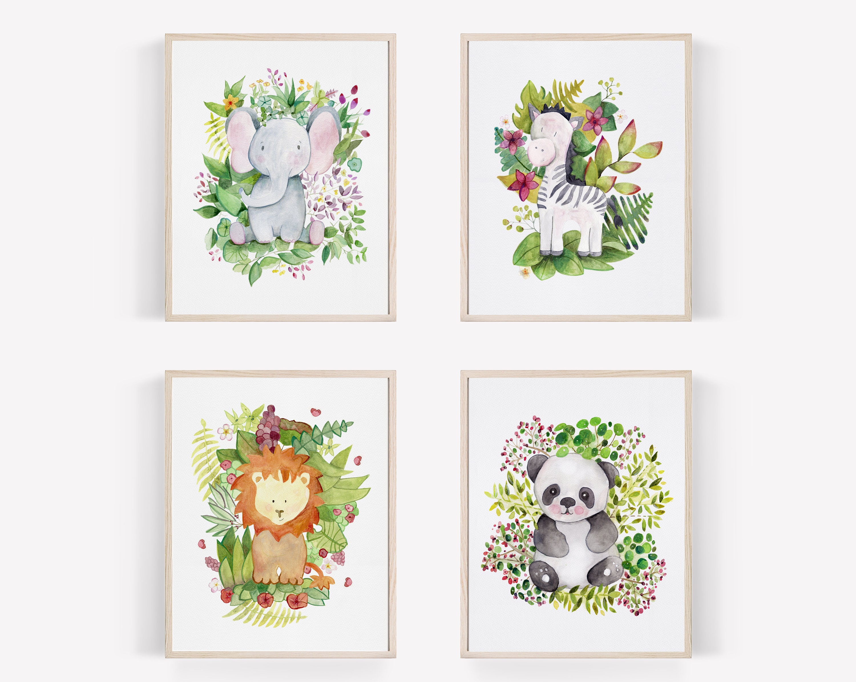 Safari Animal for Nursery Set of 4 Jungle Baby Room Safari | Etsy