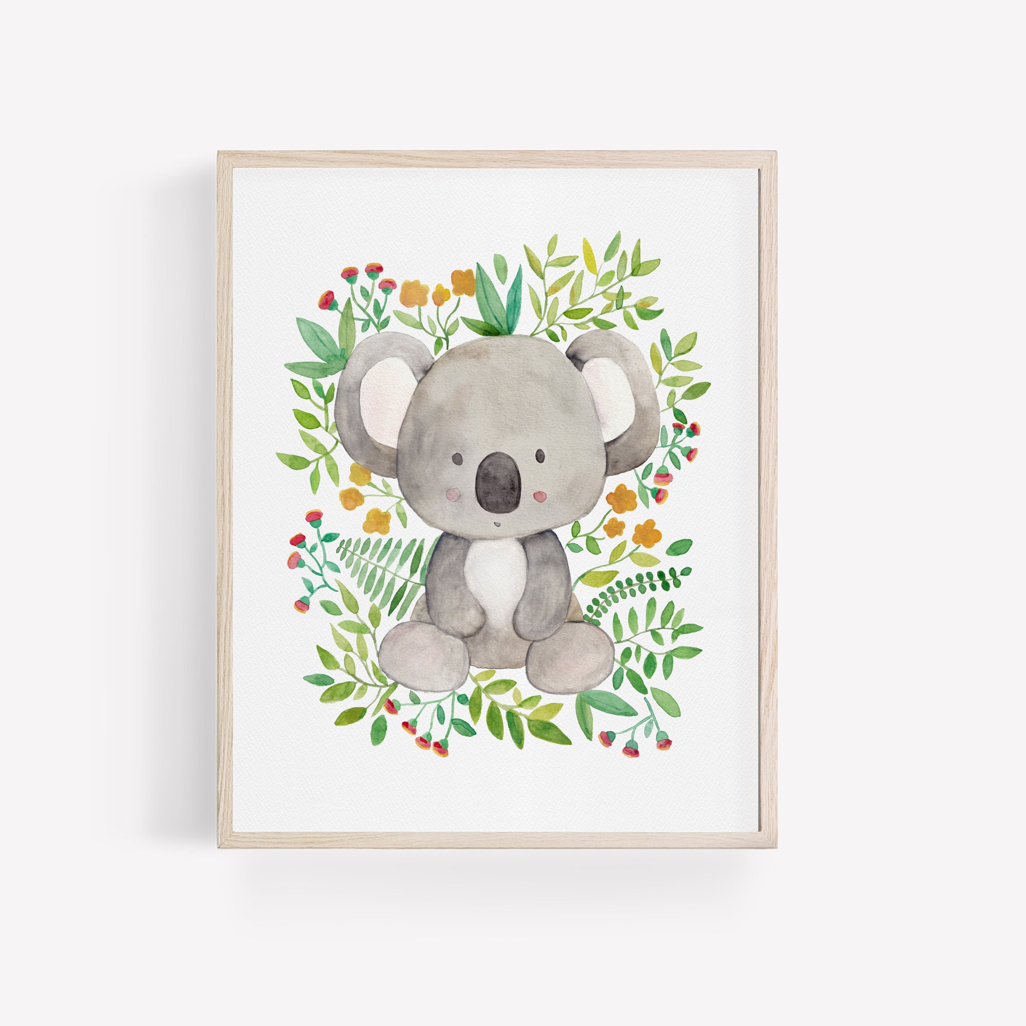 Koala wall art for nursery cute baby animal in nature gift Etsy
