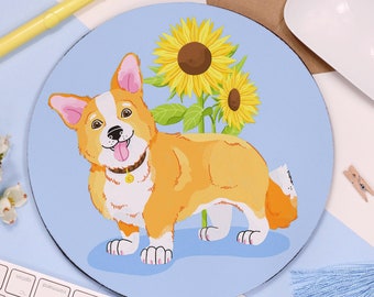 Corgi Mouse Pad - Cute Mouse Mat - Pembroke Welsh Corgi - Kawaii Computer Accessory - Cute Dog illustration - Office Decor - Christmas Gift