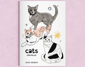 Gatti Sketchbook Zine - Artist Zine - Art Sketchbook - Illustrazione Sketchbook Zine- Gosia Grodzka Illustrazione
