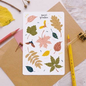 Autumn Leaves Vinyl Sticker Sheet - Planner Matte  Stickers - Nature - Colourful Stationery - Fall Decor - Back to School - Halloween Vibes