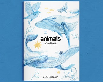 Animals Sketchbook Zine - Artist Zine - Art Sketchbook - Illustration Sketchbook Zine- Gosia Grodzka Illustration