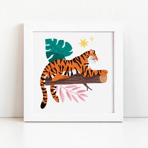 Tiger Print - Jungle Tiger Illustration - Illustration animalière - Faune - Chat sauvage - Animaux mignons - Jour de la Terre