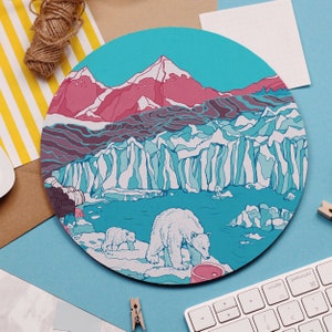 Arctic Polar Bears Mouse Pad Christmas Day Gift Stocking Fillers Cute Mouse Mat Kawaii Computer Accessory Climate Change Landscape image 9