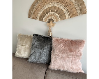 Faux Fur Pillow Cover: Modern Fluffy Accent Pillow