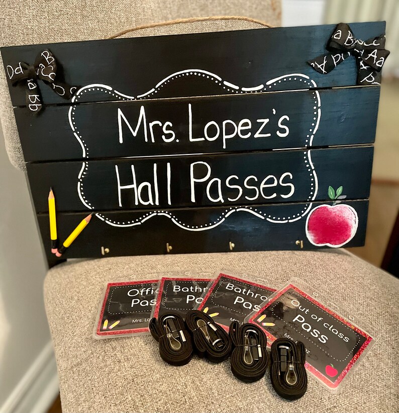 Classroom Hall Pass-personalized Hall Passes Teacher Hall - Etsy