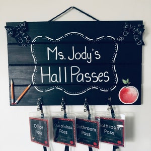 Classroom Hall Pass-Personalized - Hall Passes - Teacher Hall Pass - teacher gift - class gift - Class decor