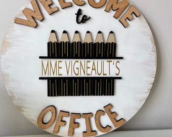 Signo de oficina - Signo principal - Signo de subdirector - Decoración de oficina - signo personalizado - signo personalizado