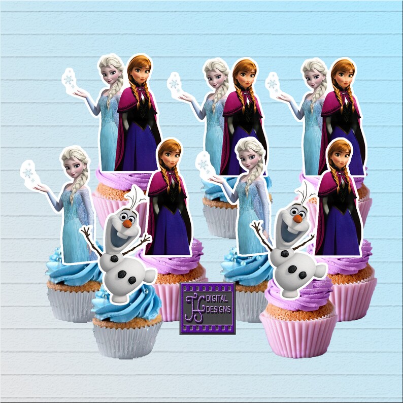 20 Disney FROZEN Princess Elsa Anna Olaf Butterfly/'s Birthday Cupcake Toppers