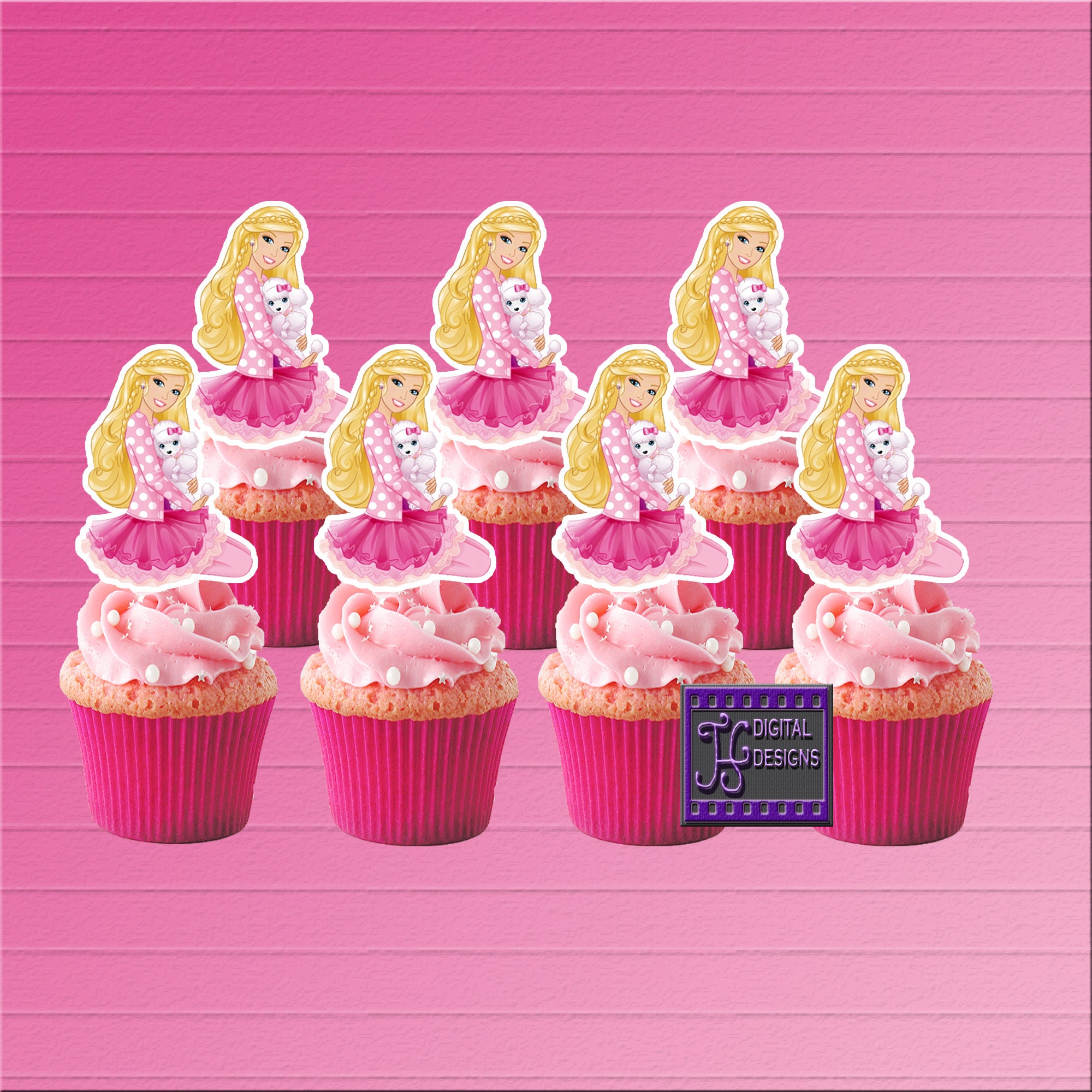 barbie cupcake design
