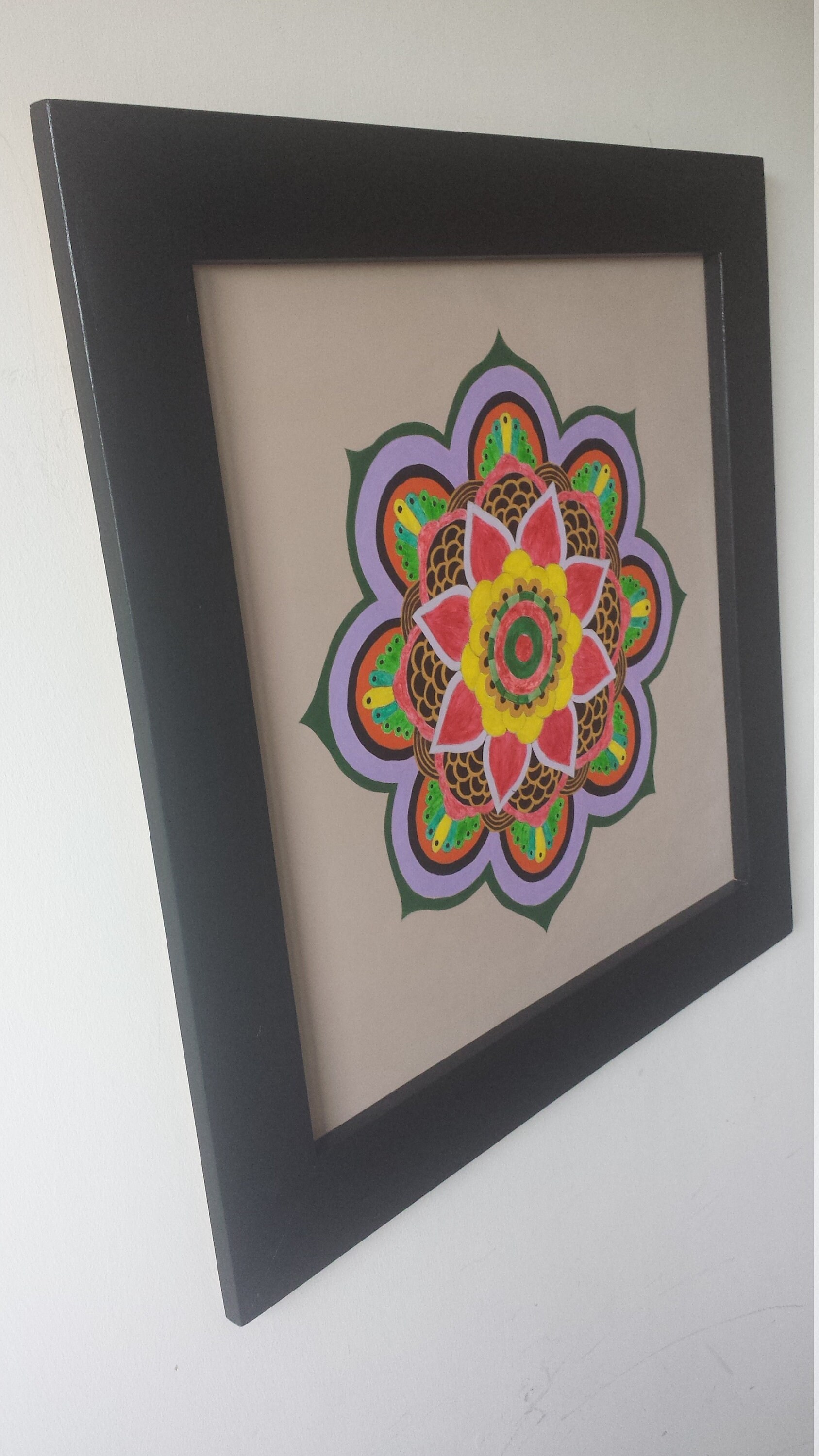 Mandala Picture Frame Wall Decor Painting Painted Etsy
