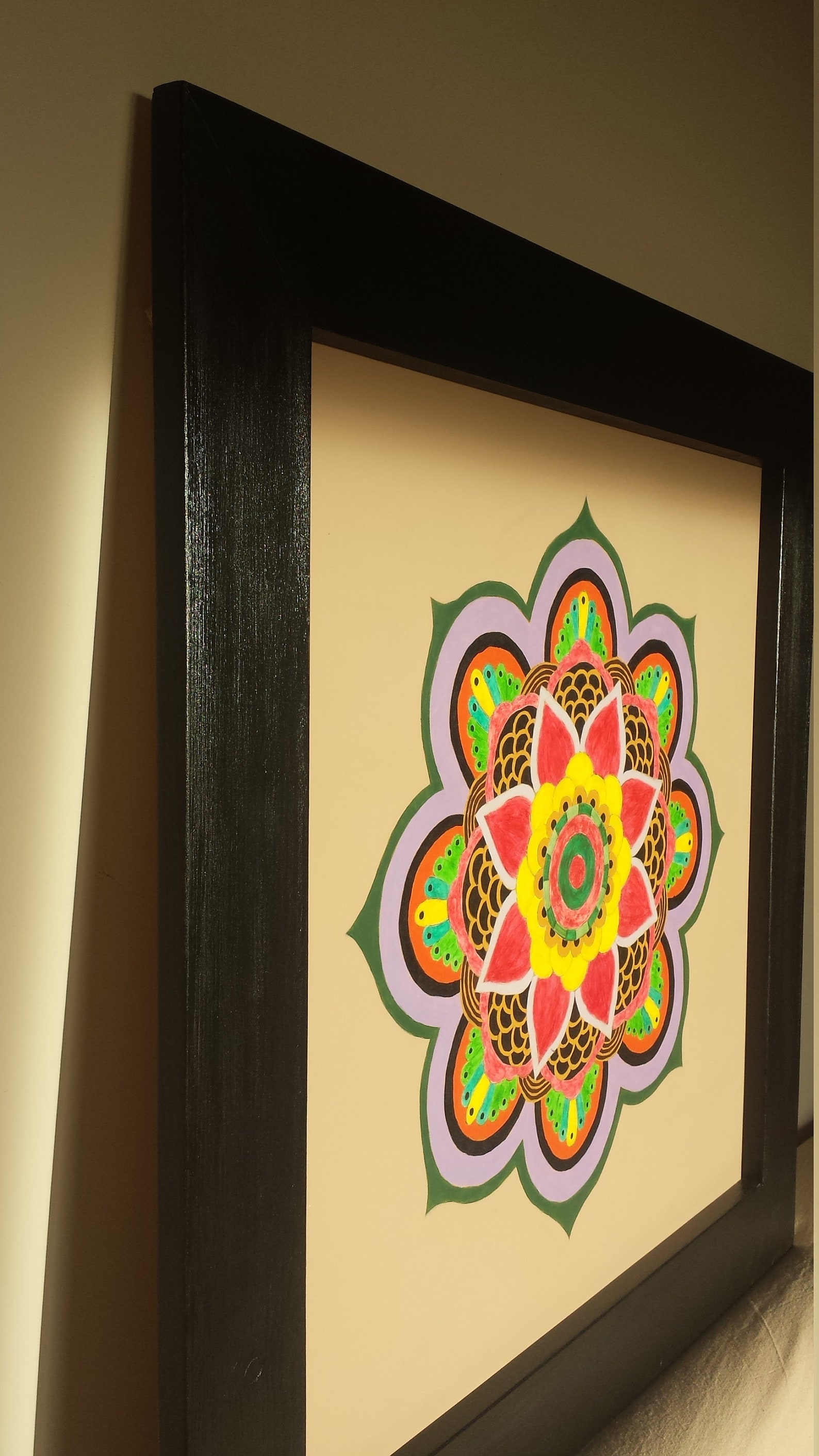 Mandala Picture Frame Wall Decor Painting Painted Etsy