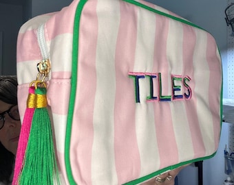 Bolsa de fichas de mahjong a rayas de Cabana