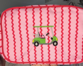 Bolsa con cremallera para accesorios de golf a rayas Cabana